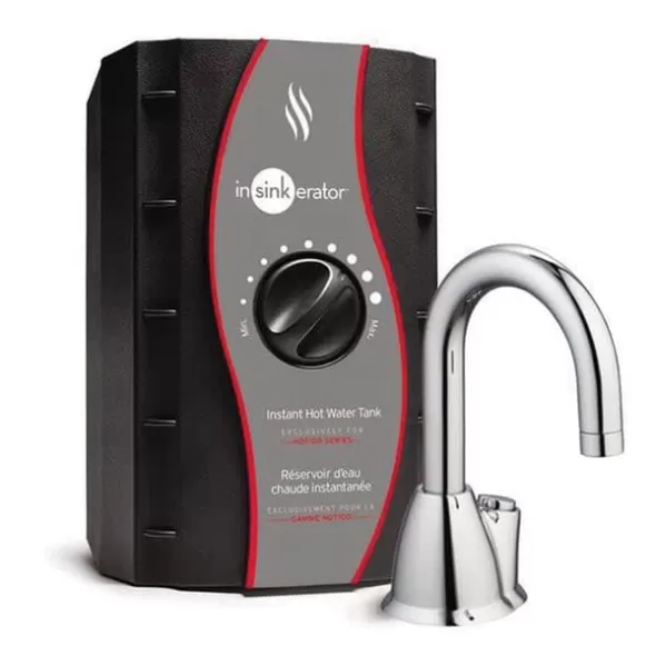 1-1/4 to 1-1/2" 6-1/4" Chrome Stainless Steel Instant Hot Water Dispenser System Faucet | ISEHHOT100CSS