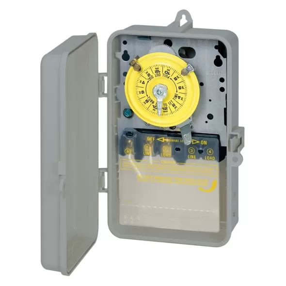 3 W 120 VAC Primary Gray/Yellow T100 Model Electro Mechanical Time Switch | ITMT101P