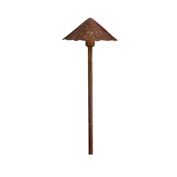 2.3 W Wedge S8 Incandescent Textured Tannery Bronze Aluminum Cast Hammered Roof Path Light | KIC15471TZT