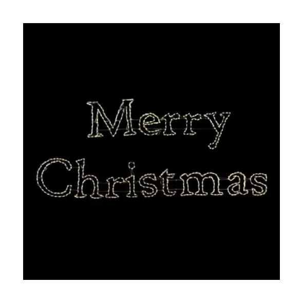 Warm White LED 20' Powder Coated Frame Merry Christmas Sign | HBLLEDMC590