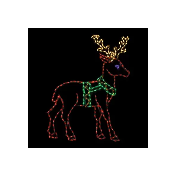 LED 40" x 56" Powder Coated Frame Standing Reindeer | HBLLEDSDR267