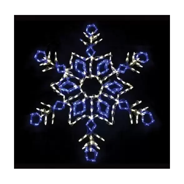 Frozen LED 36" x 48" Powder Coated Frame Snow Crystal | HBLLEDSNCBWF251