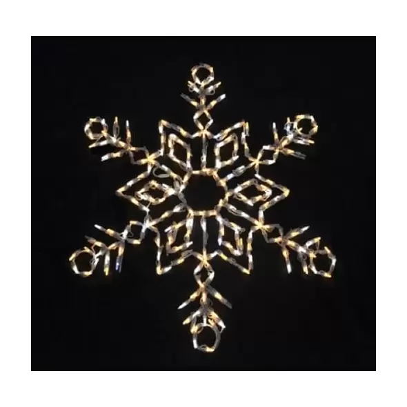 Frozen LED 36" x 48" Powder Coated Frame Snow Crystal | HBLLEDSNCBWF251