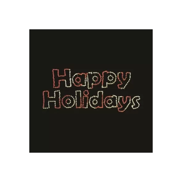 18' Powder Coated Frame Twinkly Pro RGB Series Happy Holidays Sign | HBLTWPHHS400RGB