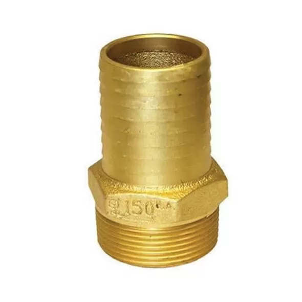 1-1/2" Insert x MIP Hex Lead-Free Yellow Brass Adapter | INZMA015LF