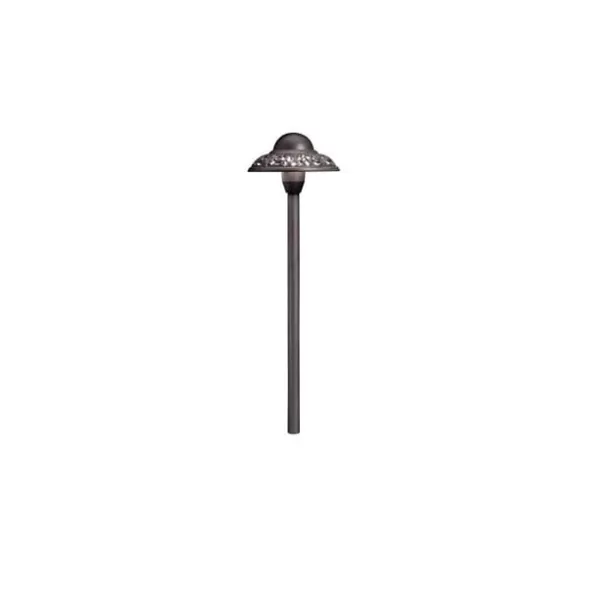 1 W Wedge T5 Incandescent Textured Architectural Bronze Aluminum Pierced Dome Path Light | KIC15457AZT