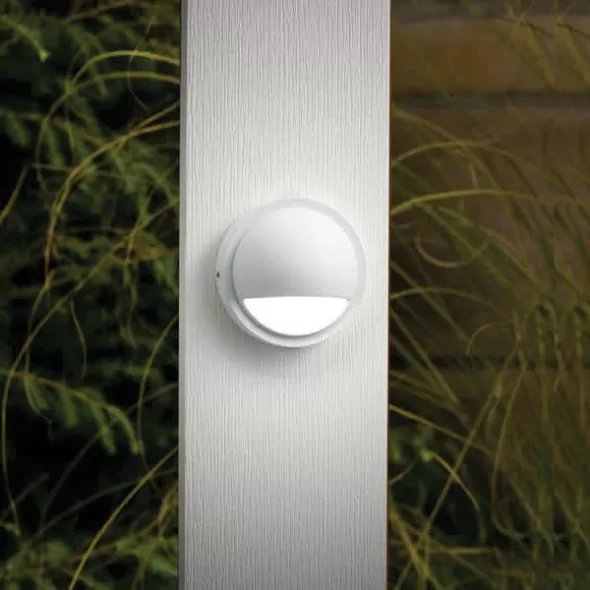 0.86 W 2700K Integrated LED Textured White Aluminum Half Moon Deck Light | KIC15764WHT27R