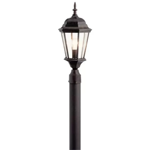 150 W E26 Medium Incandescent Tannery Bronze Aluminum Outdoor Post Light | KIC9956TZ