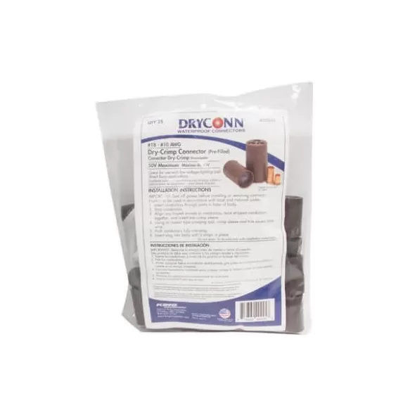 50 V 18-10 Awg Copper Brown 25/Bag Pre-Filled Waterproof Dry Connector |  20245