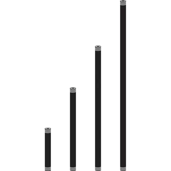 3/4" x 18" Textured Black Aluminum For In-Ground Support Stakes and Surface Mounting Flanges Mounting Stem
