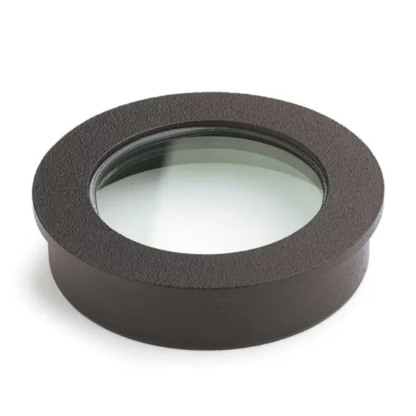 2.5" x 0.75" Textured Architectural Bronze Aluminum Glass For 12 V Landscape Lights Heat-Resistant Lens