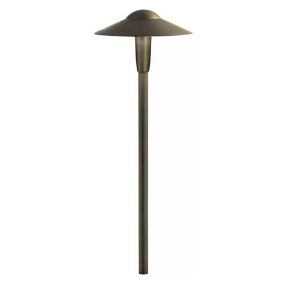 24 W 3000K Integrated LED Centennial Brass Dome Path Light | KIC15810CBR30