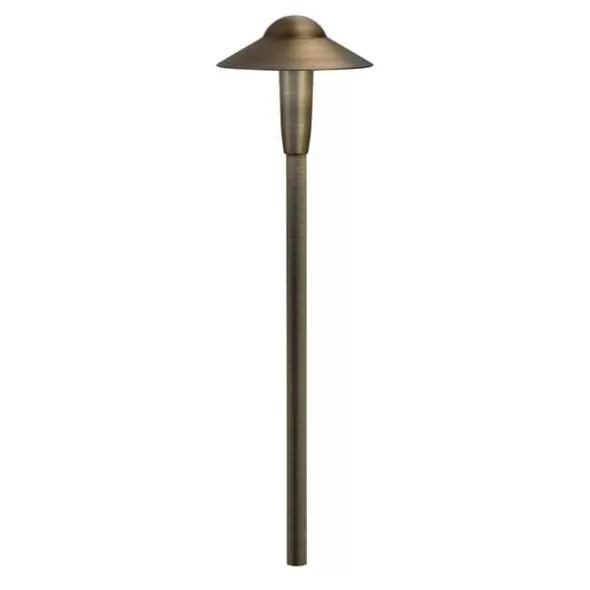 9 W 2700K Integrated LED Centennial Brass Aluminum Dome Path Light | KIC15870CBR27