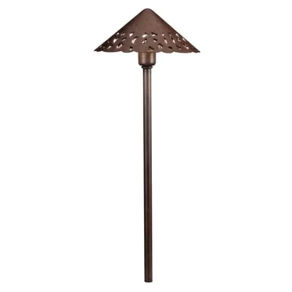 Kichler Path Light, 6 W 2700K Integrated LED Textured Tannery Bronze Aluminum Landscape Series Cast Hammered Roof | 15871TZT27