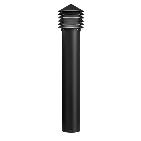 3.57 W 2800K LED Textured Black Aluminum Louvered LED Bollard Light | KIC16130BKT28