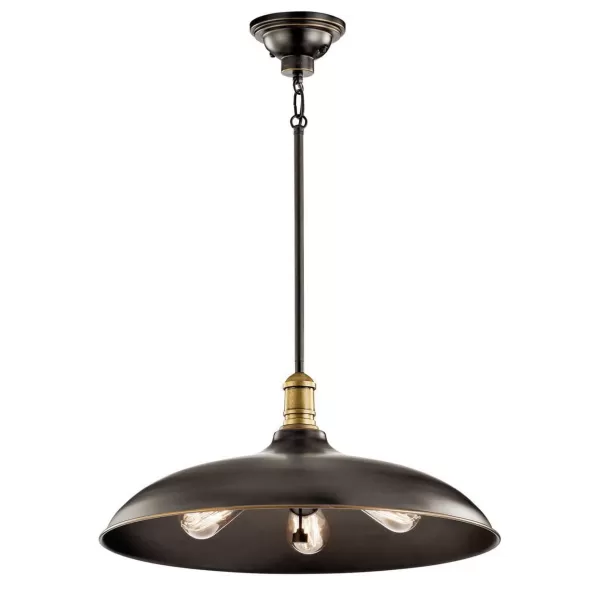 E26 Medium A19 Incandescent Olde Bronze Steel Pendant Light | KIC42649OZ