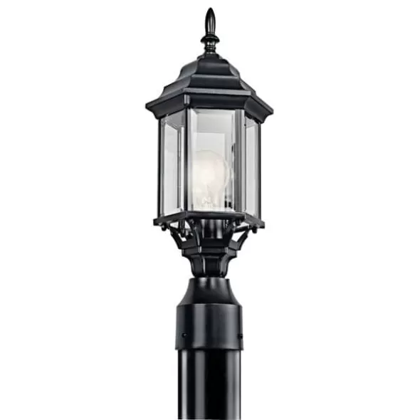 100 W E26 Medium A19 Incandescent Black Aluminum Outdoor Post Light | KIC49256BK