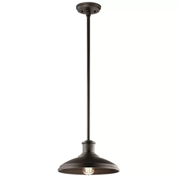 E26 Medium A19 Incandescent Olde Bronze EPDM Convertible Pendant Light | KIC49982OZ