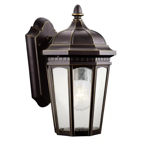100 W E26 Medium A19 Incandescent Rubbed Bronze Aluminum Wall Light | KIC9032RZ
