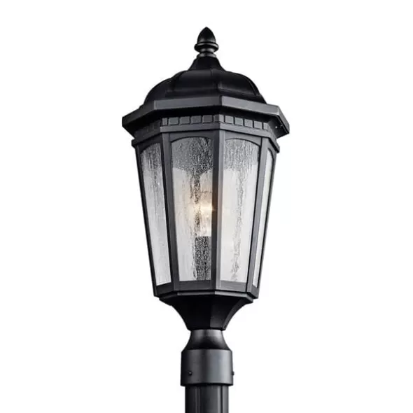 200 W E26 Medium A21 Incandescent Textured Black Aluminum Outdoor Post Light | KIC9532BKT