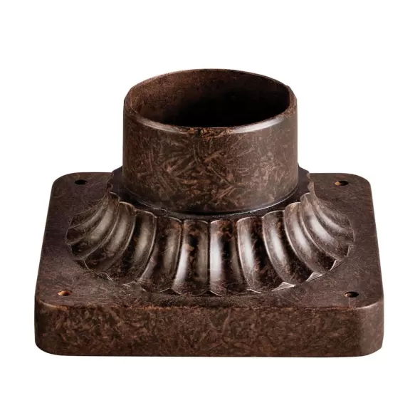 5.75" x 3.5" Black Aluminum For Outdoor Lights Pedestal Mount