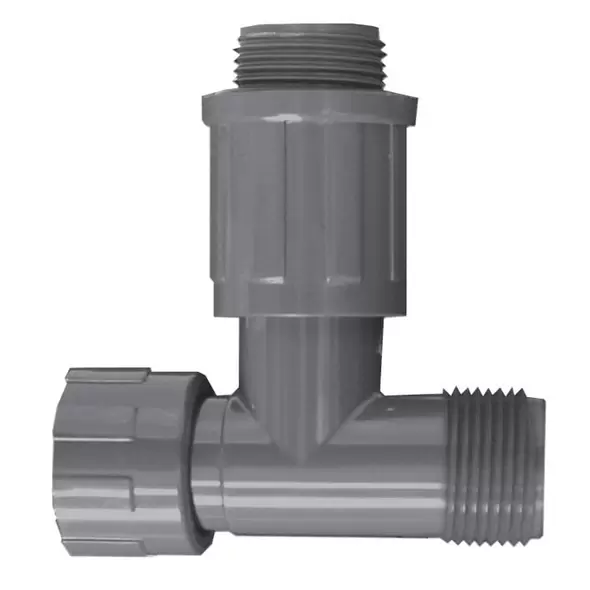 Gray PVC Manifold Tee 1 in. Nut x Male Thread x Male Valve Connection | 1301010