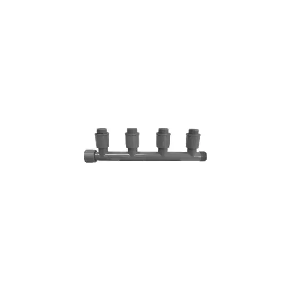 Gray PVC 4 Port Male Valve Manifold | 1301410