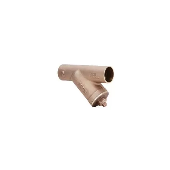 2" IPS Threaded x Threaded 7.45" L Lead-Free Bronze 145LF Series with Brass Plug Y-Strainer | MAT145T08LF