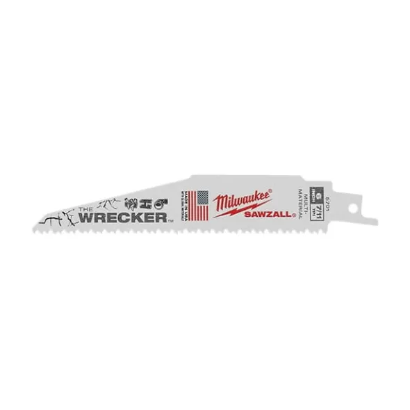 6" 7/11 Teeth Bright Reciprocating Demolition Tapered Back For Reciprocating Saws Saw Blade | MKE48005701