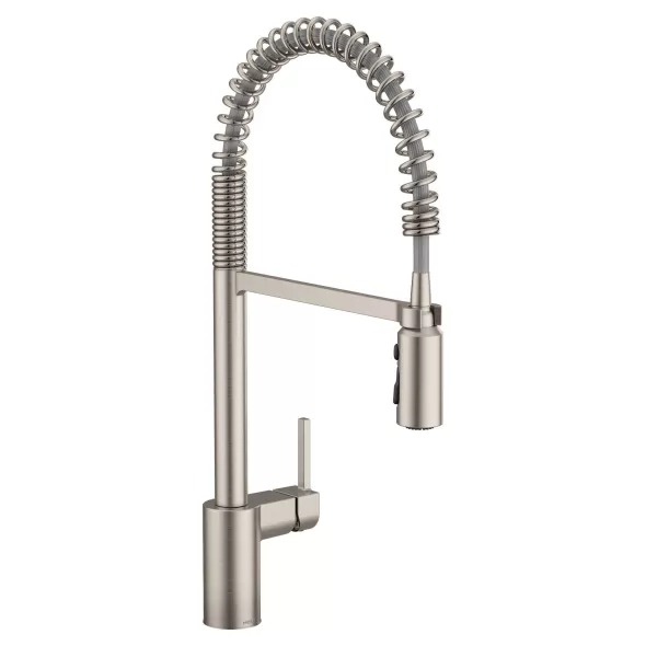 3/8" Compression 21-3/4" Metal Spot Resist Stainless Steel 1-Handle Pre-Rinse Spring Pulldown Kitchen Faucet | MON5923SRS