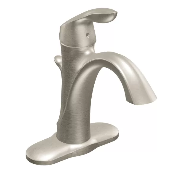 3/8" Compression 6" x 8-3/4" Metal Brushed Nickel 1-Handle High Arc Bathroom Faucet | MON6400BN