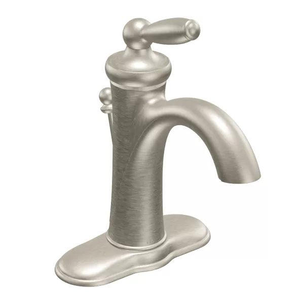 3/8" Compression 9" Metal Brushed Nickel 1-Handle High Arc Bathroom Faucet | MON6600BN