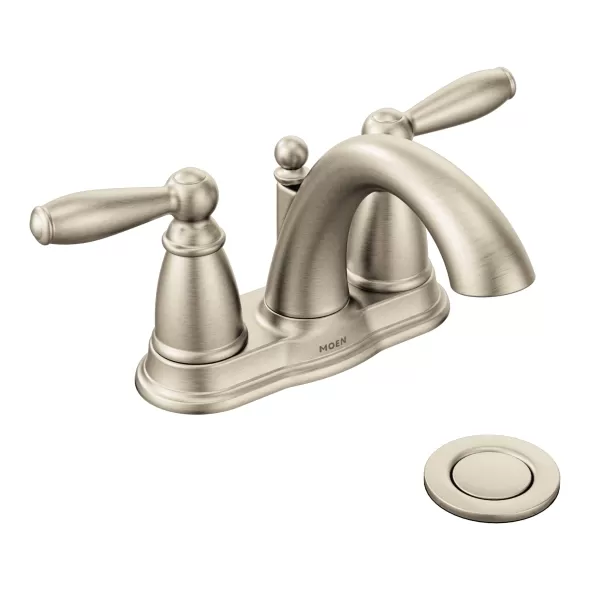 1/2" IPS 10" x 5" Metal Brushed Nickel 2-Handle High Arc Bathroom Faucet | MON6610BN