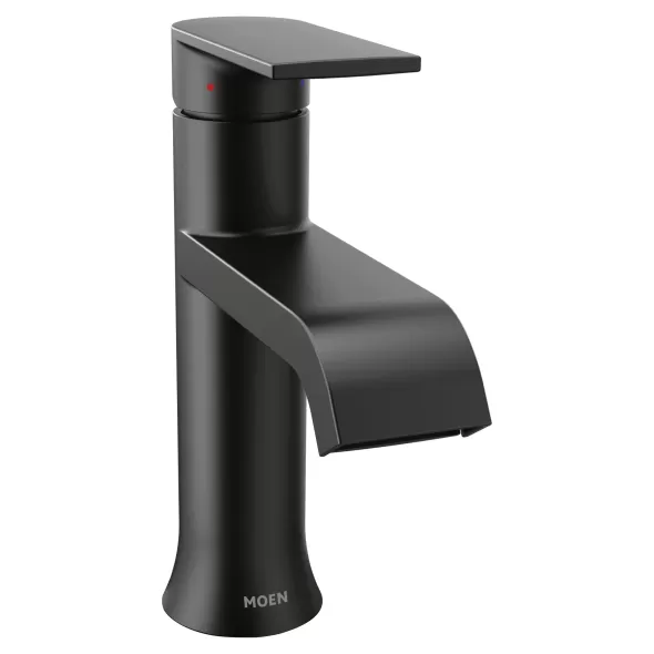 3/8" Compression 5-7/8" x 7-3/8" Metal Matte Black 1-Handle High Arc Bathroom Faucet | MON6702BL
