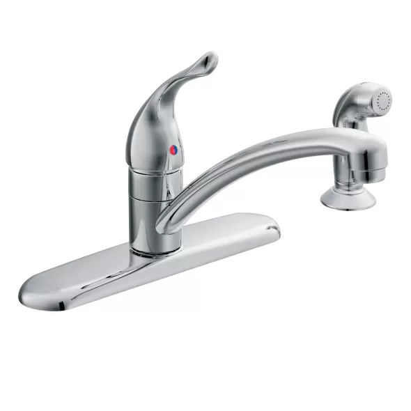 3/8" Compression 8-1/2" Metal Chrome 1-Handle with Side Spray Kitchen Faucet | MON67430