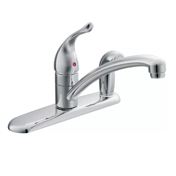 3/8" Compression 8-1/2" Metal Chrome 1-Handle 1-1/8" Deck Kitchen Faucet | MON67434
