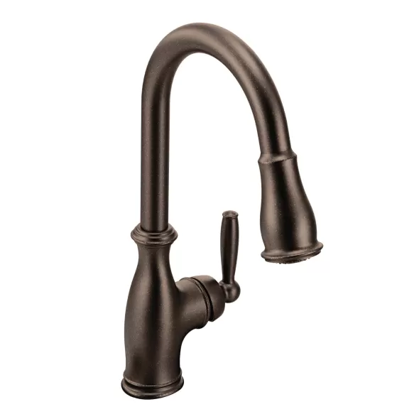 3/8" Compression 15-1/2" Metal Oil Rubbed Bronze 1-Handle High Arc Pulldown Kitchen Faucet | MON7185ORB