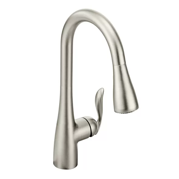 3/8" Compression 15-1/2" Metal Spot Resist Stainless Steel 1-Handle High Arc Pull-Out Kitchen Faucet | MON7594SRS