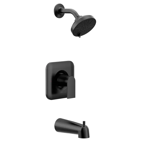 1/2" IPS Copper 4-1/2" Metal Matte Black 1-Handle Eco-Performance Tub/Shower Trim Kit | MONT2473EPBL