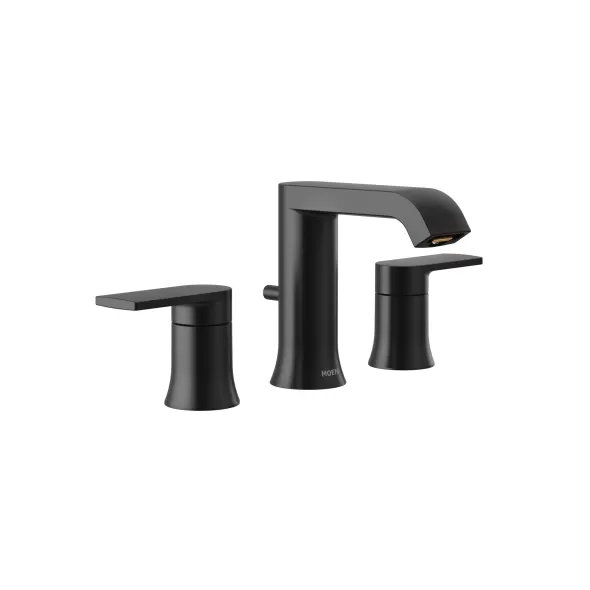 5-1/2" Metal Matte Black 2-Handle Low Arc Bathroom Faucet | MONT6708BL