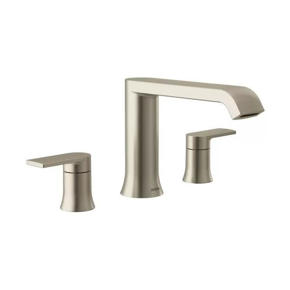 6-15/16" Metal Brushed Nickel 2-Handle Low Arc Roman Tub Faucet | MONT908BN