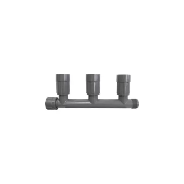 Gray PVC 3 Port Female Valve Manifold | 1201310
