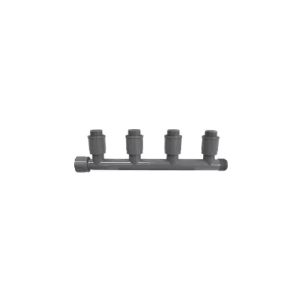 Gray PVC 4 Port Male Valve Manifold | 1301410