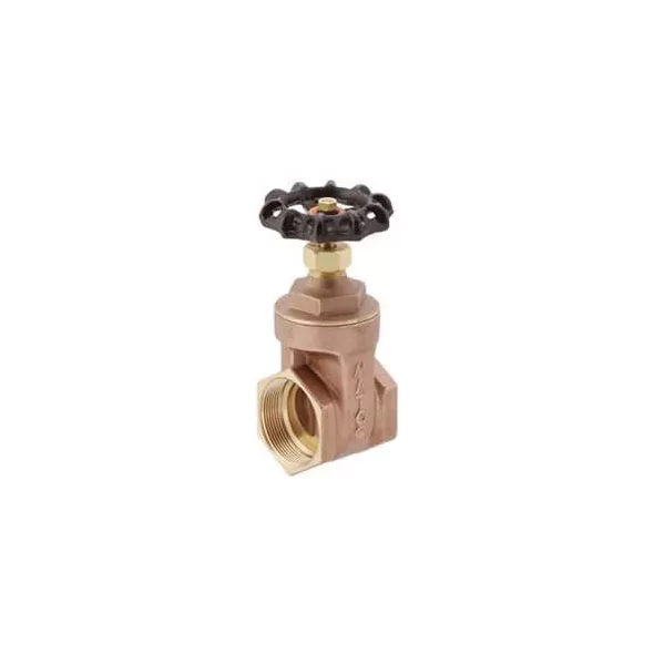 1" Threaded 2.48" Brass 200 psi 514T Series Solid Wedge Gate Valve | MAT514T05X