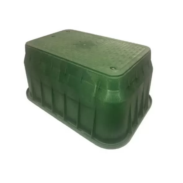 17" x 30" x 18" Rectangular Green Box Irrigation Control Valve Pro-Spec with Overlapping Bolt-Down Green Cover Valve Box | NDB226BCB