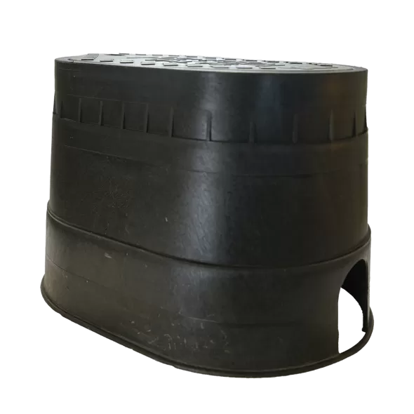 12" Oval Black Box Control Valve with Drop-In Green Cover Valve Box | NDBM2SG