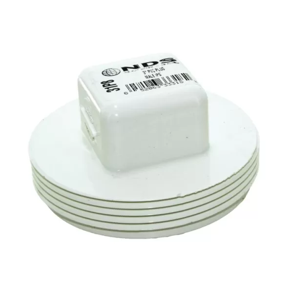 Sewer Plug, 3" MPT PVC P Series SDR-35 Solvent Weld