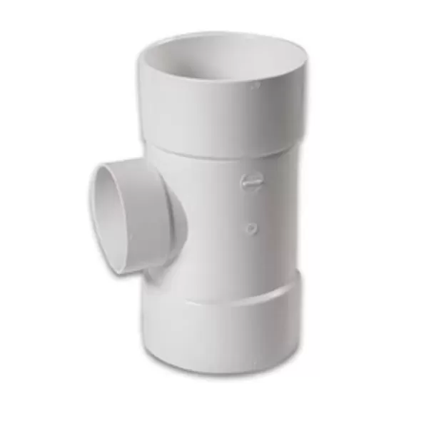 Sanitary Tee, 6" x 6" x 4"Hub PVC P Series SDR-35 Solvent Weld