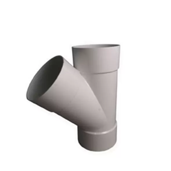 6" x 4" Hub White PVC 45 Degrees Solvent Weld SDR-35 Wye