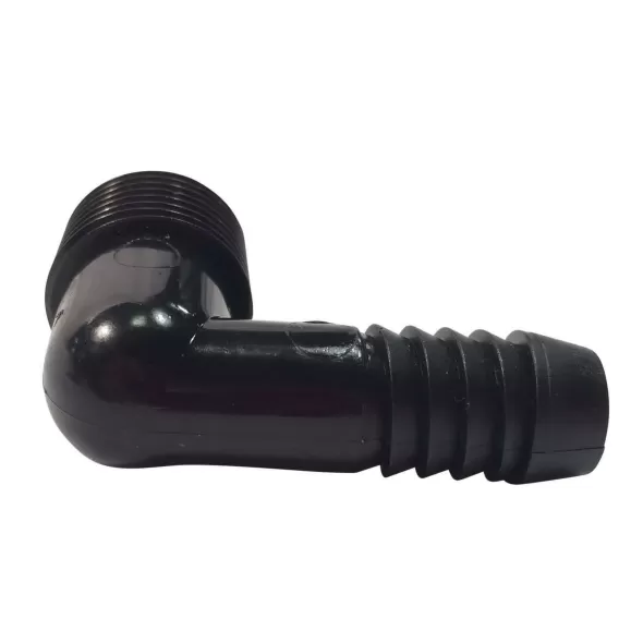 1/2" MNPT x Spiral Barb Black 90 Degrees Elbow | NDSSBEL050